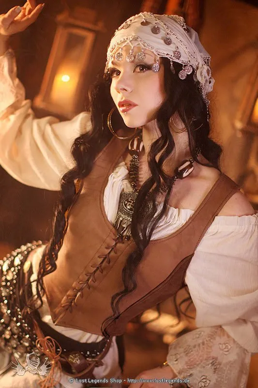 Mittelalter Leder-Mieder Lucrezia, braun