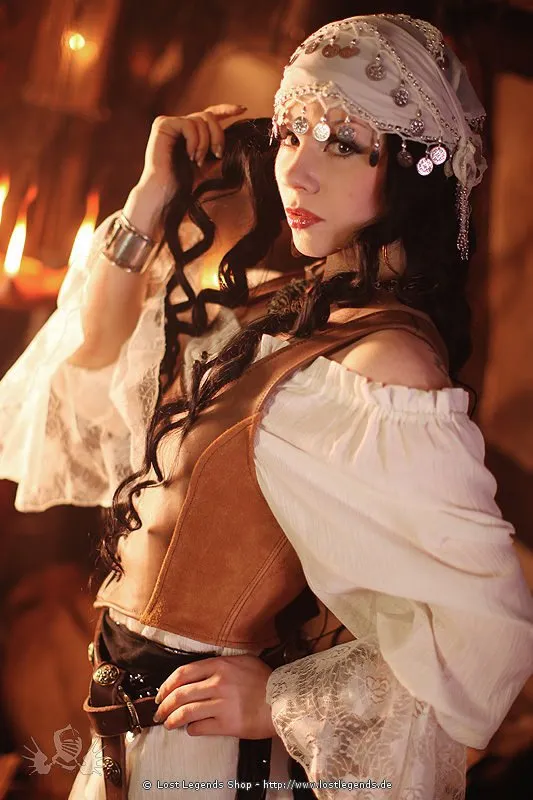 Mittelalter Leder-Mieder Lucrezia, braun